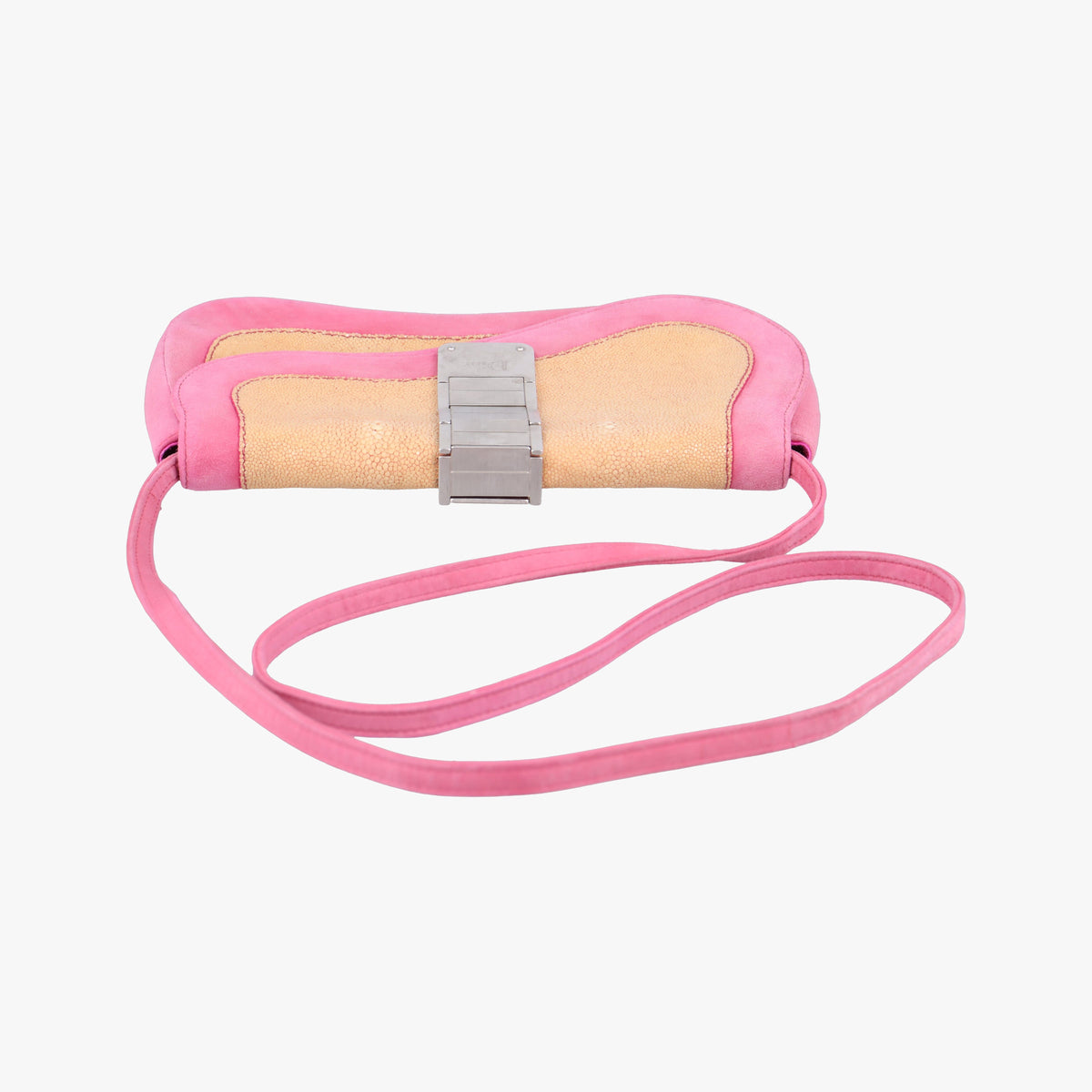 Pre-owned Christian Dior Double Saddle Pink Suede x Stingray  shoulderbag | stylenewstar