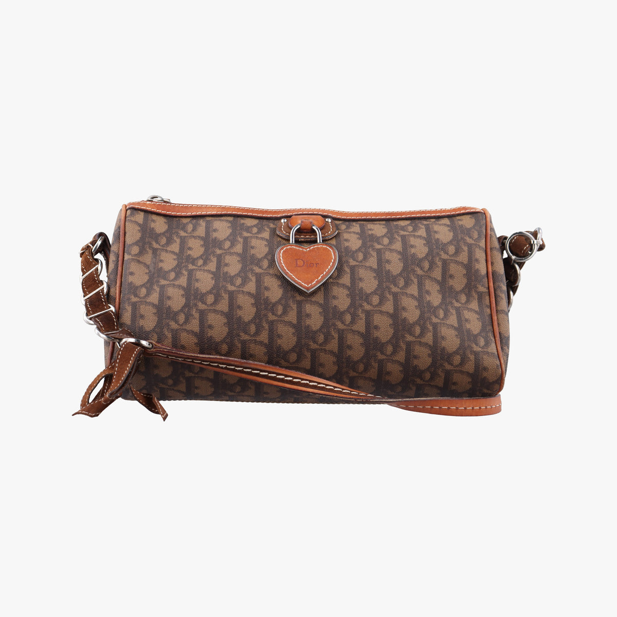 Pre-owned Christian Dior Trotter Romantic Brown PVC coated canvas×Leather  shoulderbag | stylenewstar