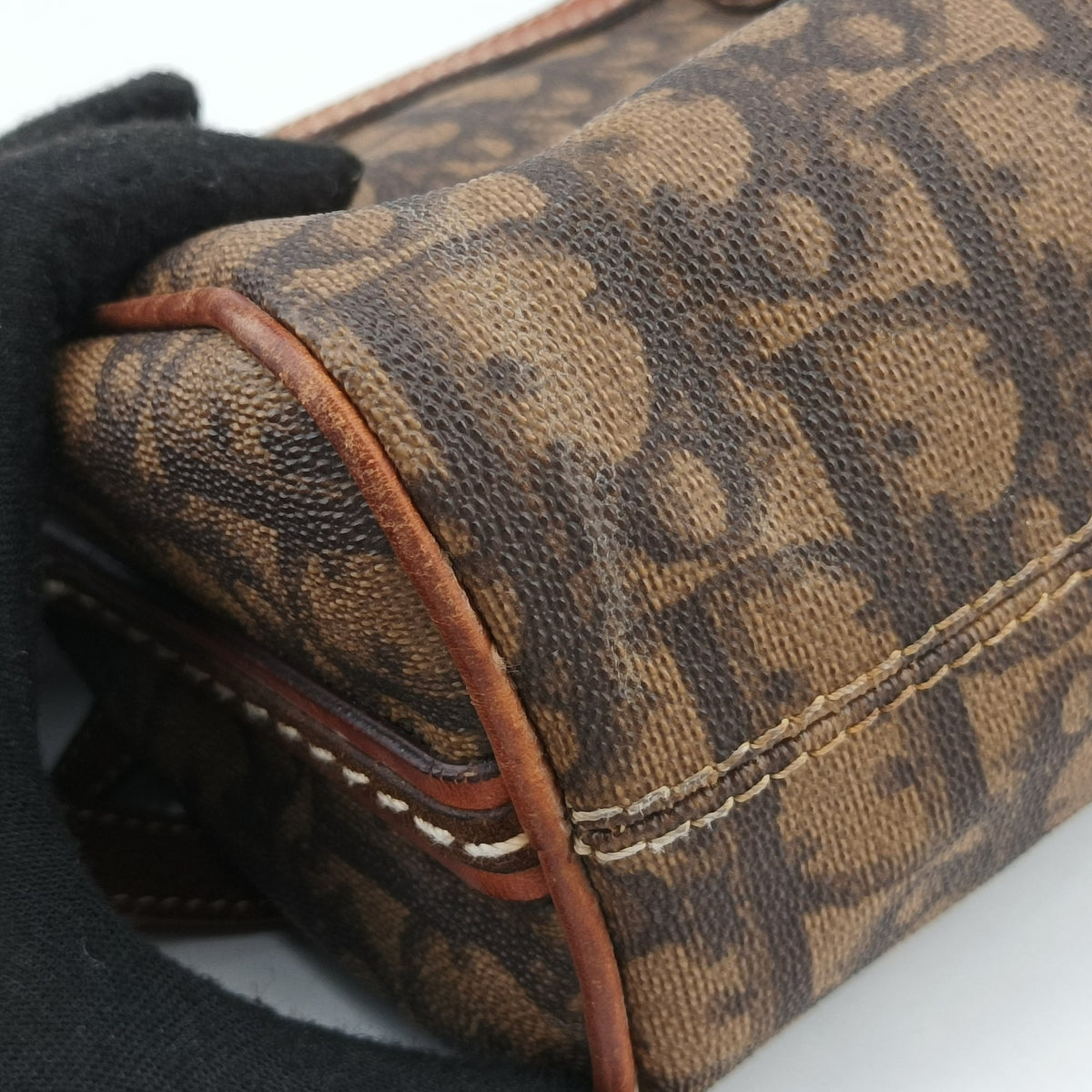 Pre-owned Christian Dior Trotter Romantic Brown PVC coated canvas×Leather  shoulderbag | stylenewstar