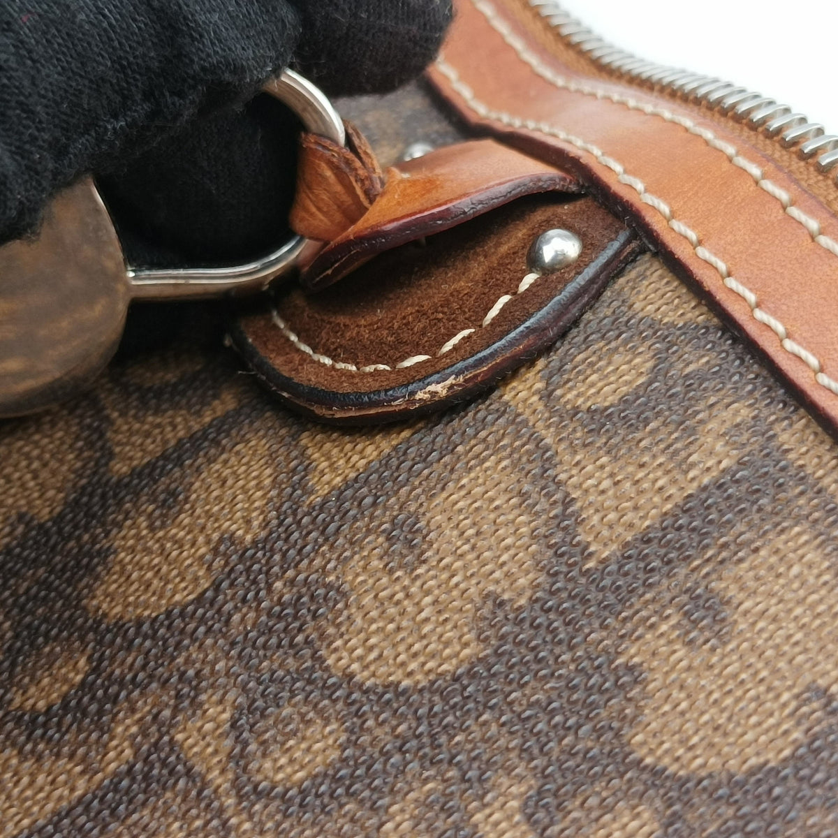 Pre-owned Christian Dior Trotter Romantic Brown PVC coated canvas×Leather  shoulderbag | stylenewstar