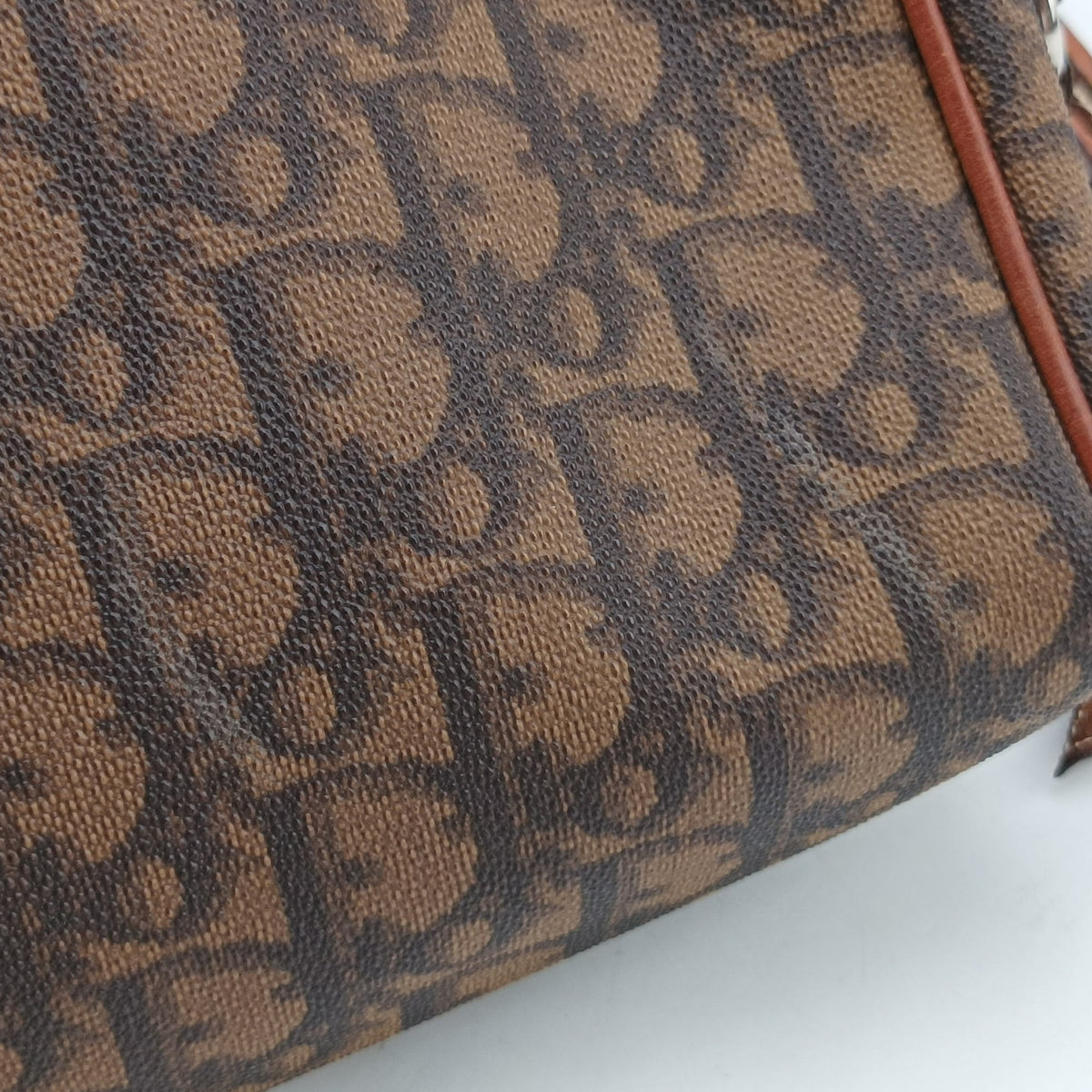 Pre-owned Christian Dior Trotter Romantic Brown PVC coated canvas×Leather  shoulderbag | stylenewstar