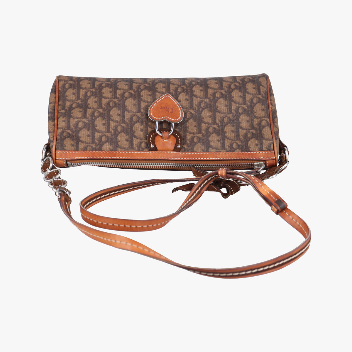 Pre-owned Christian Dior Trotter Romantic Brown PVC coated canvas×Leather  shoulderbag | stylenewstar