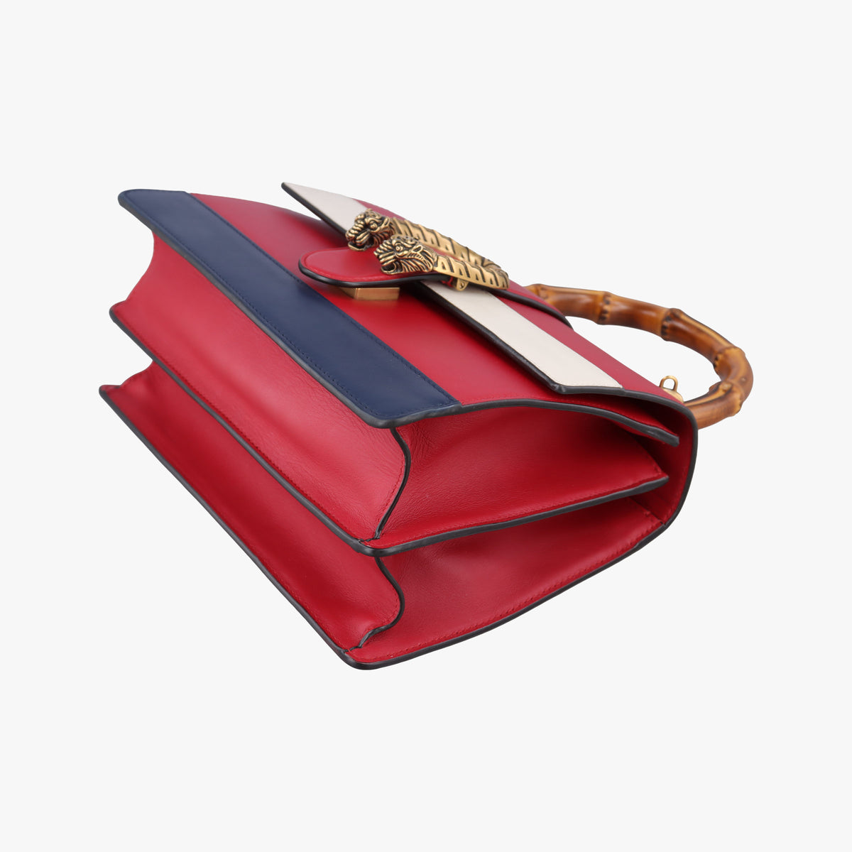 Pre-owned Gucci Dionysus bamboo ivory×Navy×Red Leather 448075 shoulderbag | stylenewstar
