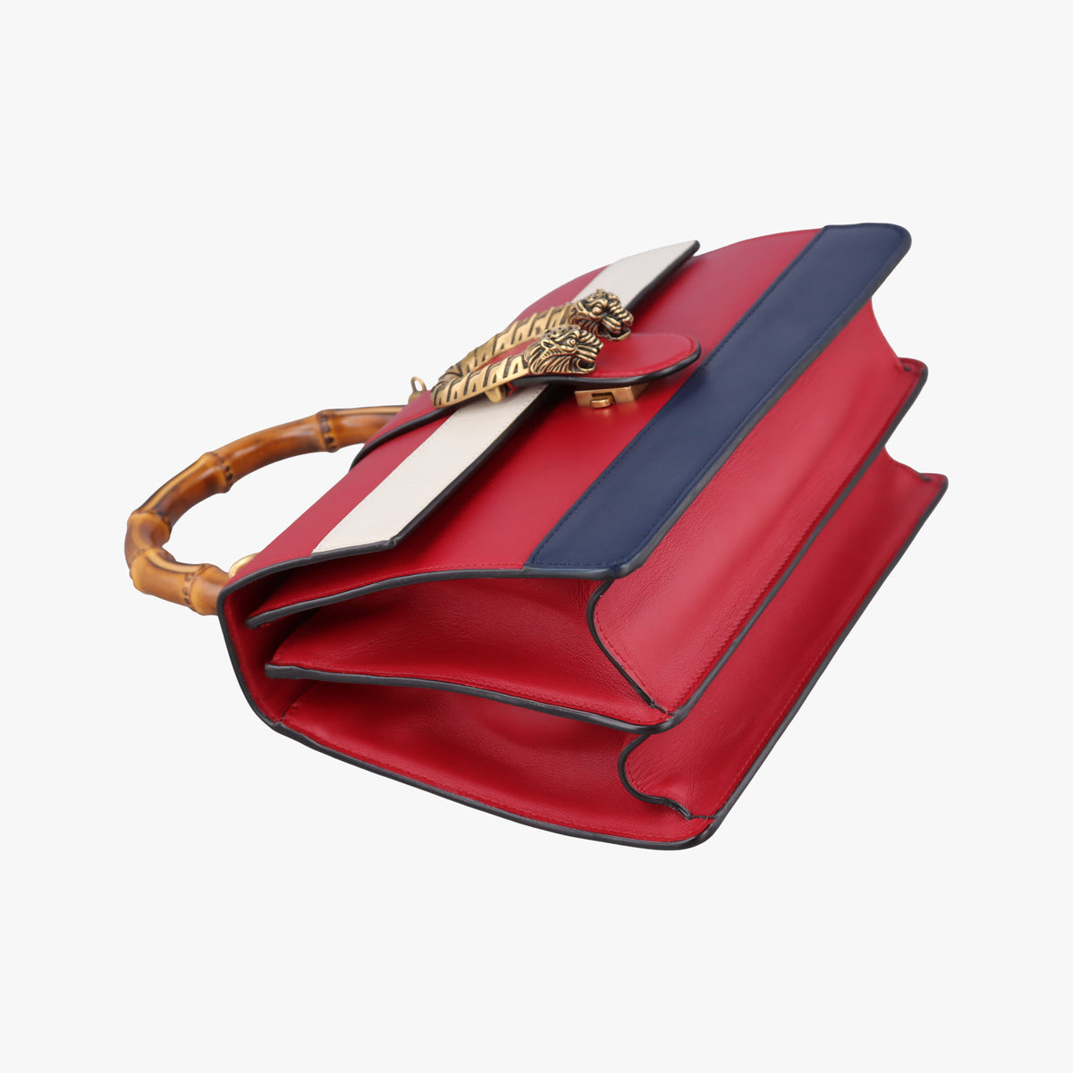 Pre-owned Gucci Dionysus bamboo ivory×Navy×Red Leather 448075 shoulderbag | stylenewstar
