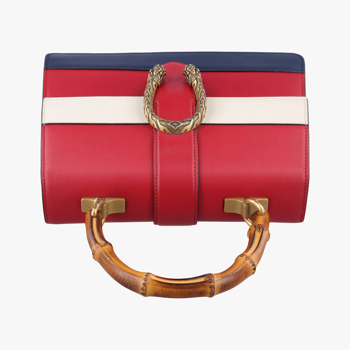 Pre-owned Gucci Dionysus bamboo ivory×Navy×Red Leather 448075 shoulderbag | stylenewstar