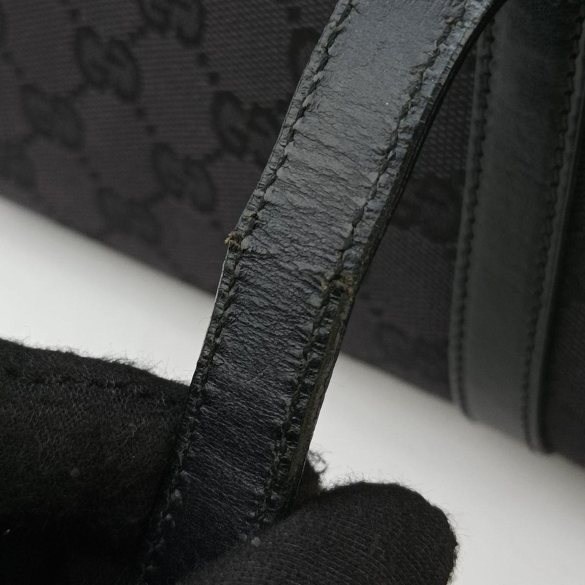 Pre-owned Gucci Jackie Black canvas 002.10 shoulderbag | stylenewstar