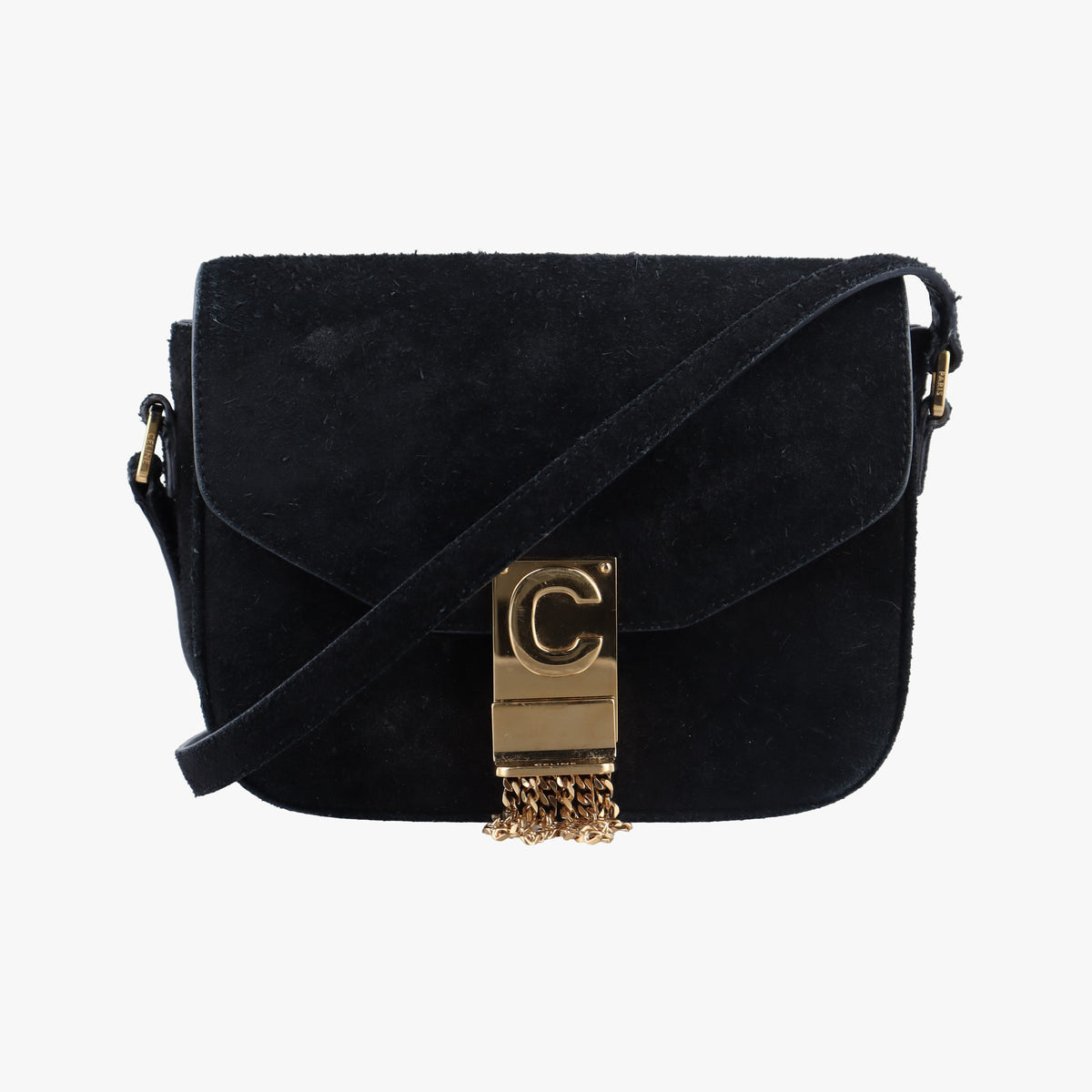 Pre-owned Celine C bag Black Suede  shoulderbag | stylenewstar