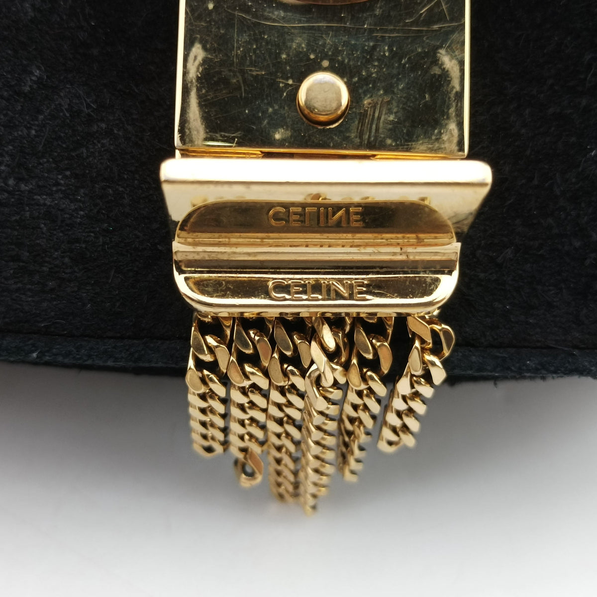 Pre-owned Celine C bag Black Suede  shoulderbag | stylenewstar