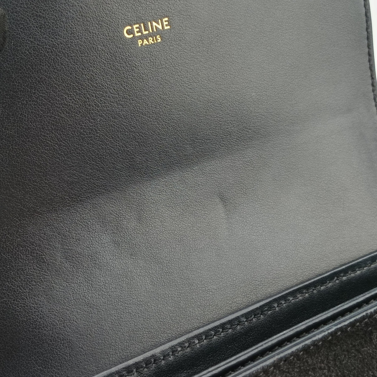 Pre-owned Celine C bag Black Suede  shoulderbag | stylenewstar