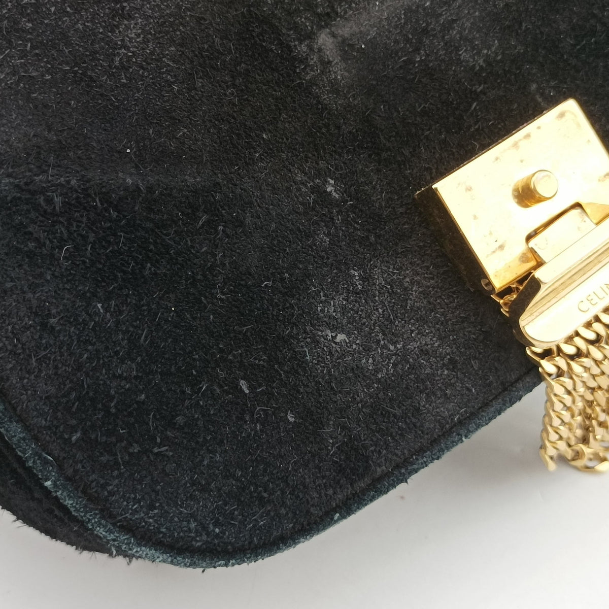 Pre-owned Celine C bag Black Suede  shoulderbag | stylenewstar
