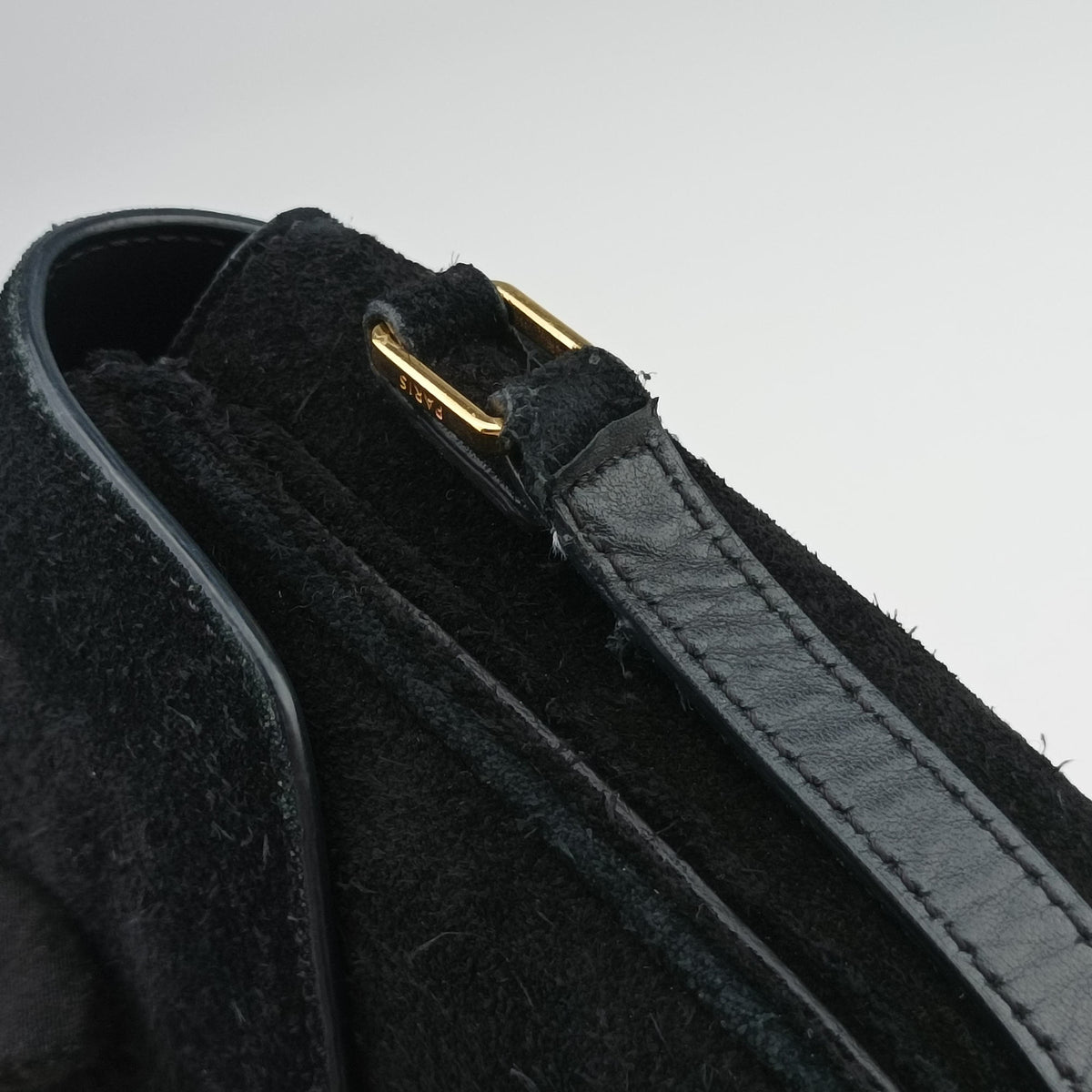 Pre-owned Celine C bag Black Suede  shoulderbag | stylenewstar