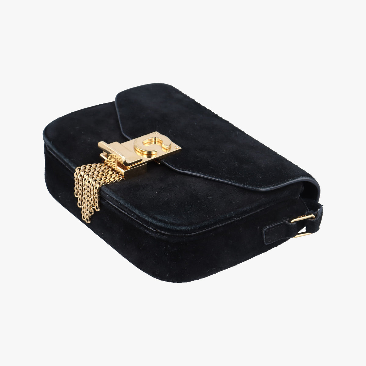 Pre-owned Celine C bag Black Suede  shoulderbag | stylenewstar