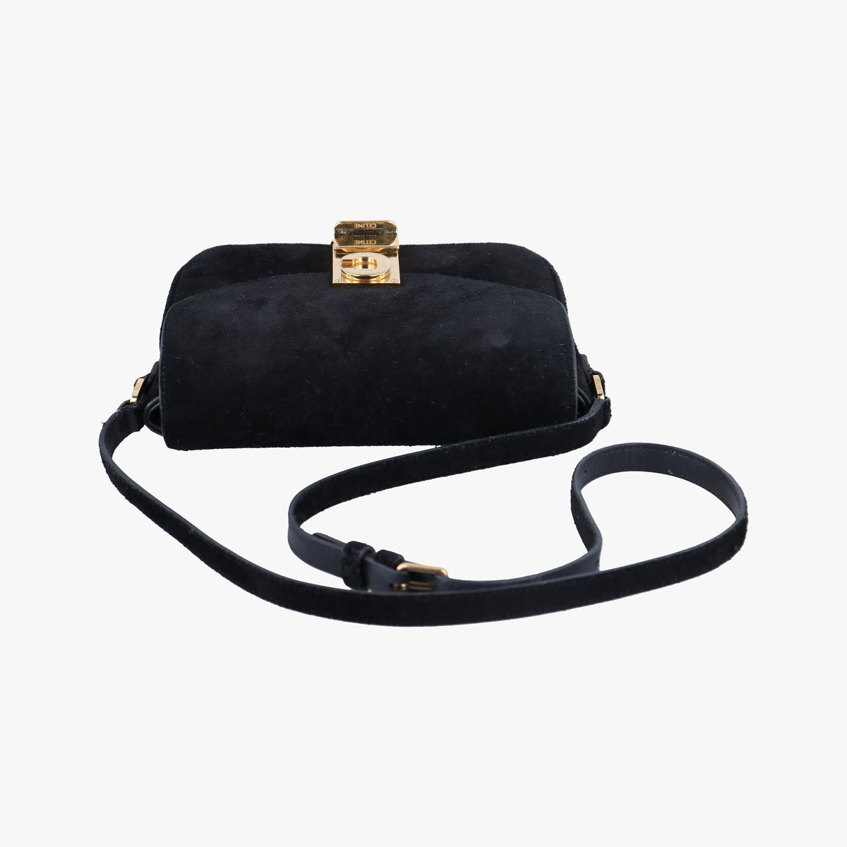 Pre-owned Celine C bag Black Suede  shoulderbag | stylenewstar