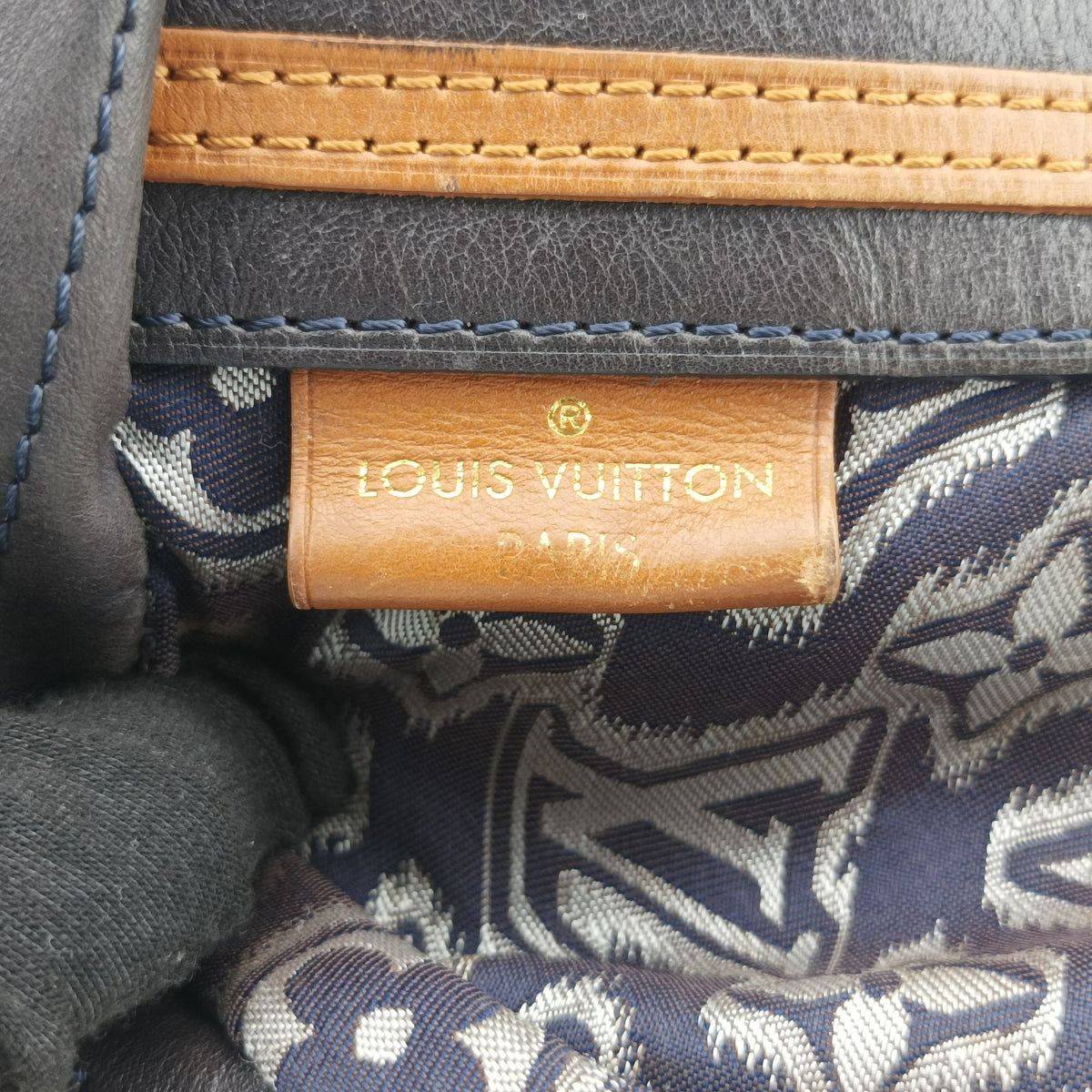 Pre-owned Louis Vuitton Aviator Marine×Navy Leather×Canvas M40383 shoulderbag | stylenewstar