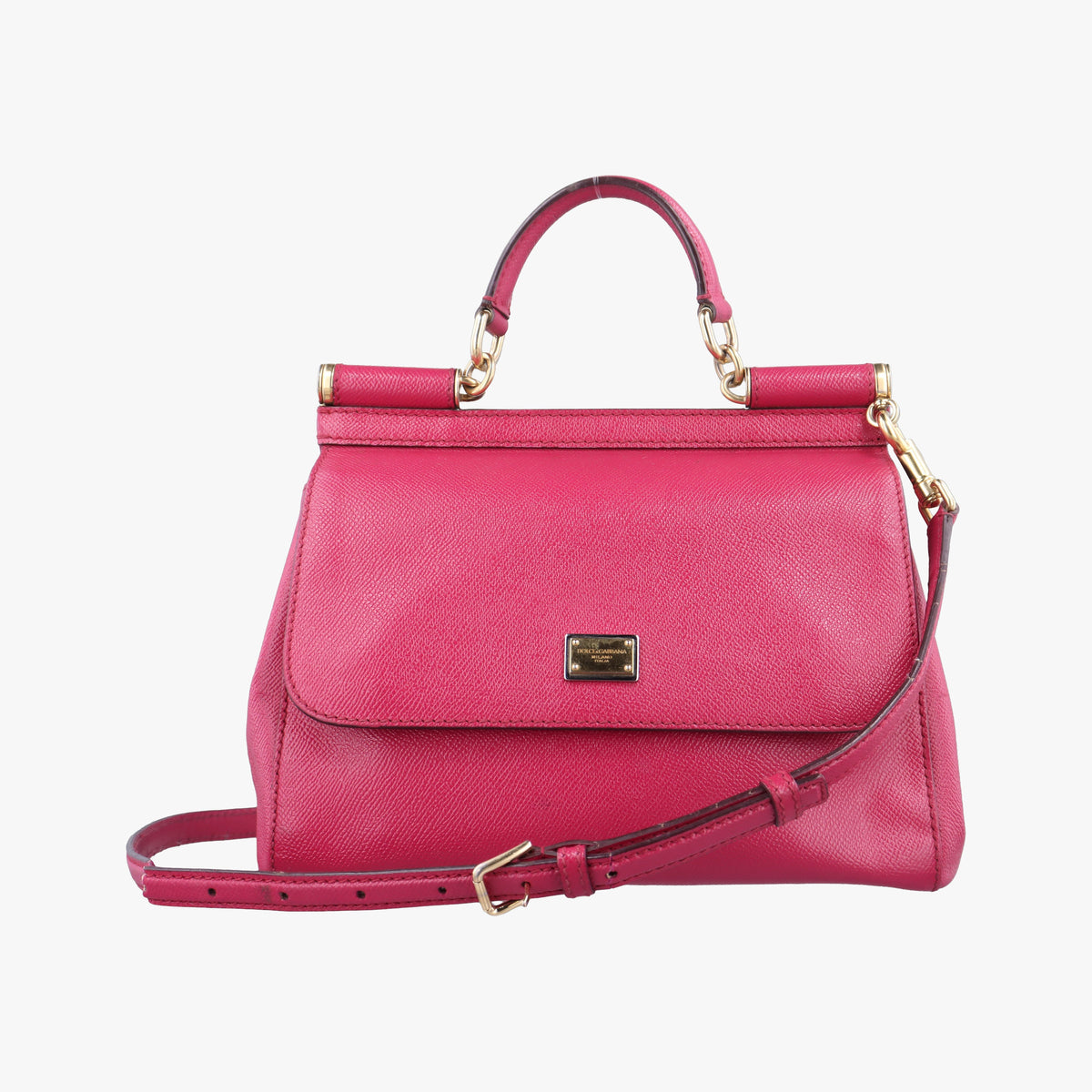 Pre-owned Dolce & Gabbana SICILY Rose Leather  shoulderbag | stylenewstar