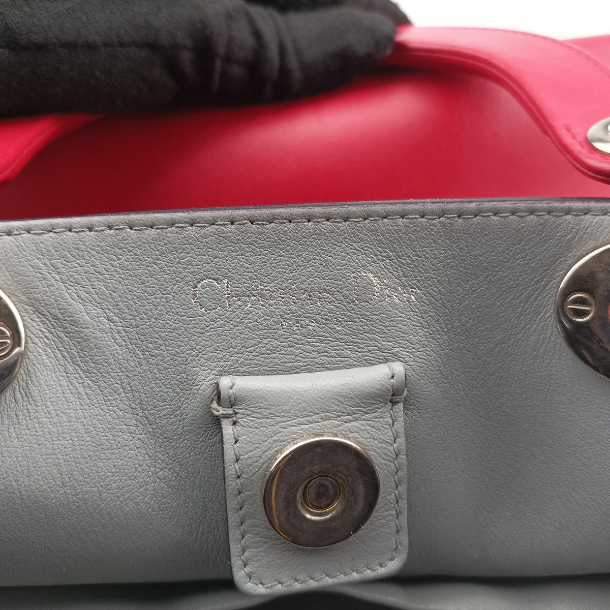 Pre-owned Christian Dior Diorissimo Red Leather  shoulderbag | stylenewstar
