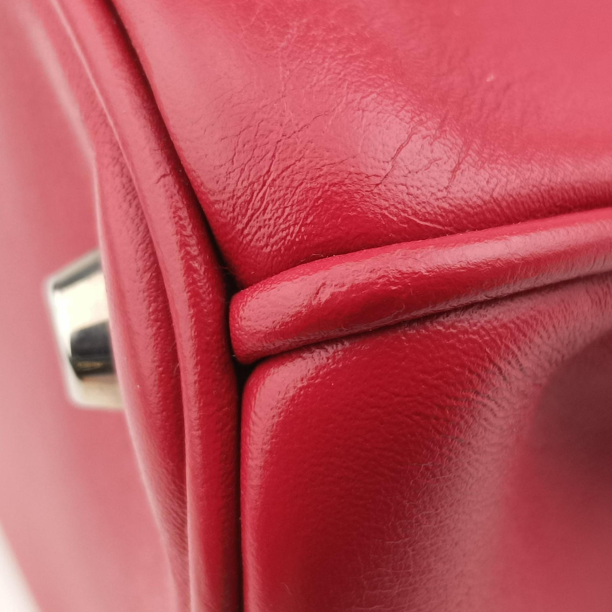 Pre-owned Christian Dior Diorissimo Red Leather  shoulderbag | stylenewstar
