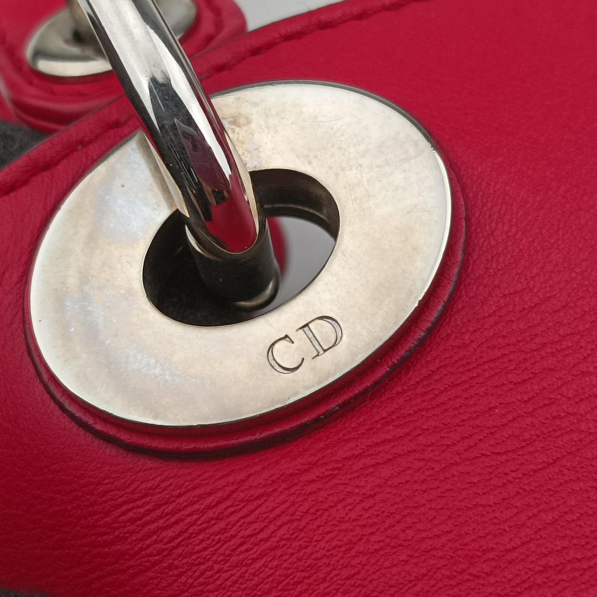 Pre-owned Christian Dior Diorissimo Red Leather  shoulderbag | stylenewstar