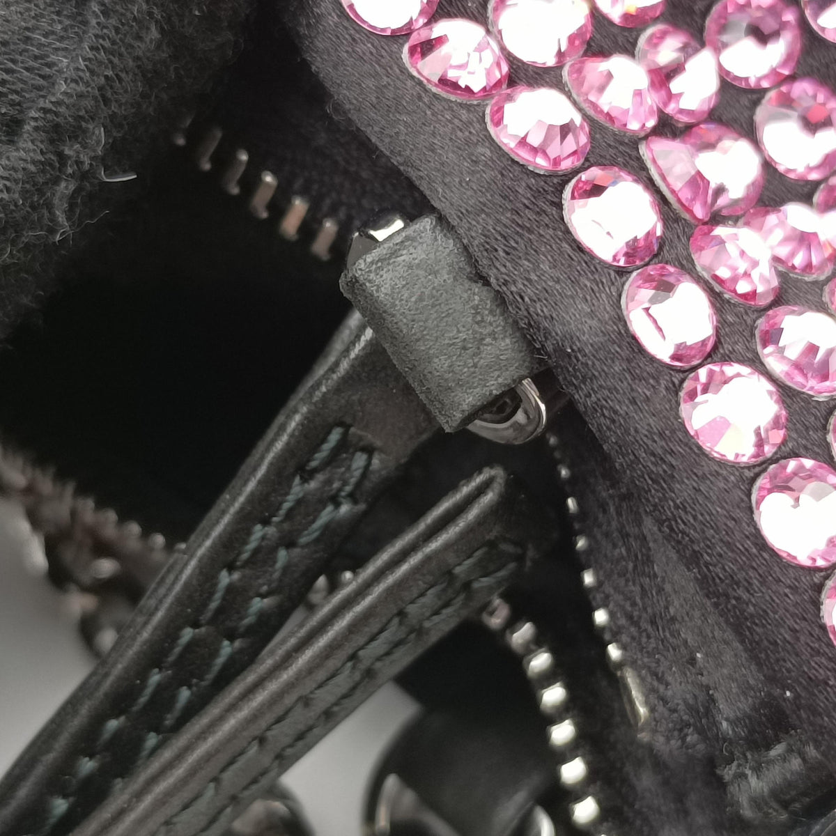 Pre-owned Prada Rosa Satin Crystal Mini Tote Purple Rhinestone 1BA253 shoulderbag | stylenewstar