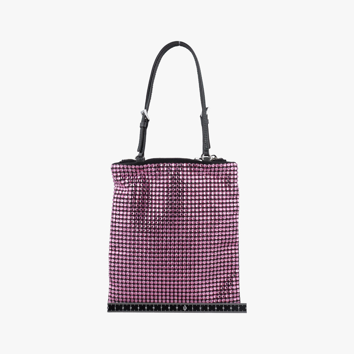 Pre-owned Prada Rosa Satin Crystal Mini Tote Purple Rhinestone 1BA253 shoulderbag | stylenewstar