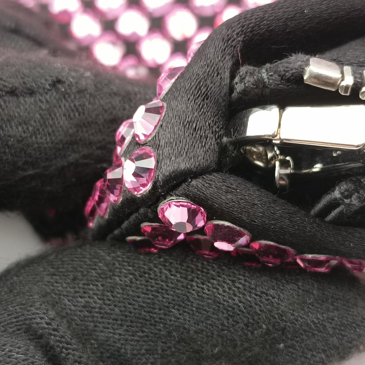 Pre-owned Prada Rosa Satin Crystal Mini Tote Purple Rhinestone 1BA253 shoulderbag | stylenewstar