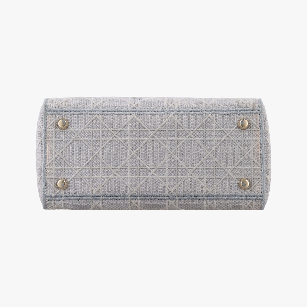 Pre-owned Christian Dior Lady Dior D-lite Grey Jacquard  shoulderbag | stylenewstar