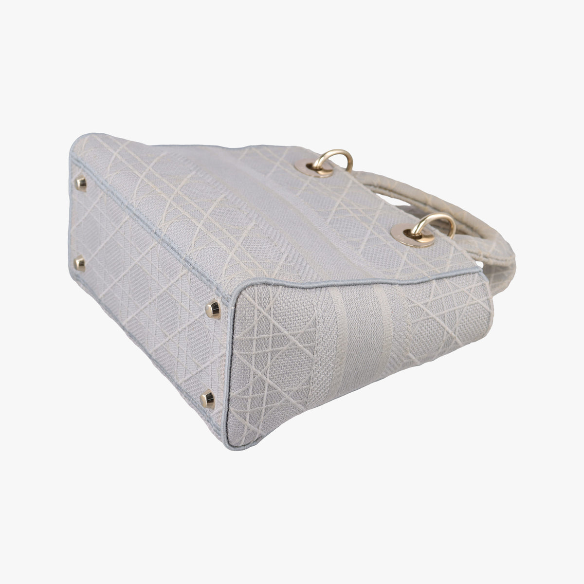 Pre-owned Christian Dior Lady Dior D-lite Grey Jacquard  shoulderbag | stylenewstar