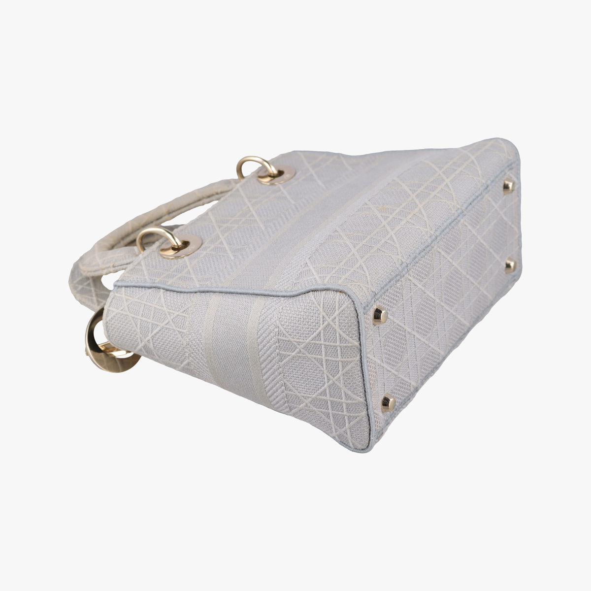 Pre-owned Christian Dior Lady Dior D-lite Grey Jacquard  shoulderbag | stylenewstar