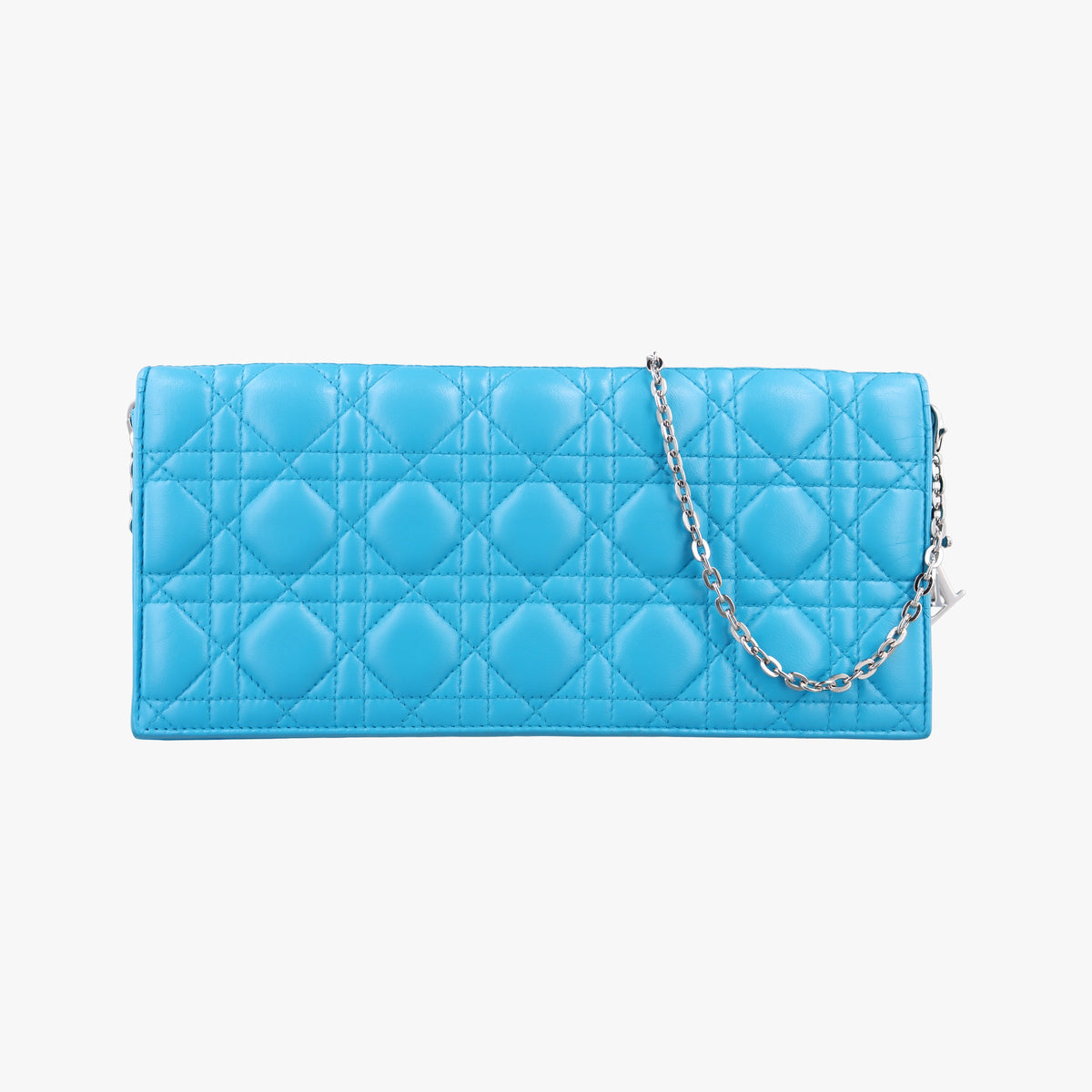 Pre-owned Christian Dior Cannage Chain Blue Lambskin  shoulderbag | stylenewstar