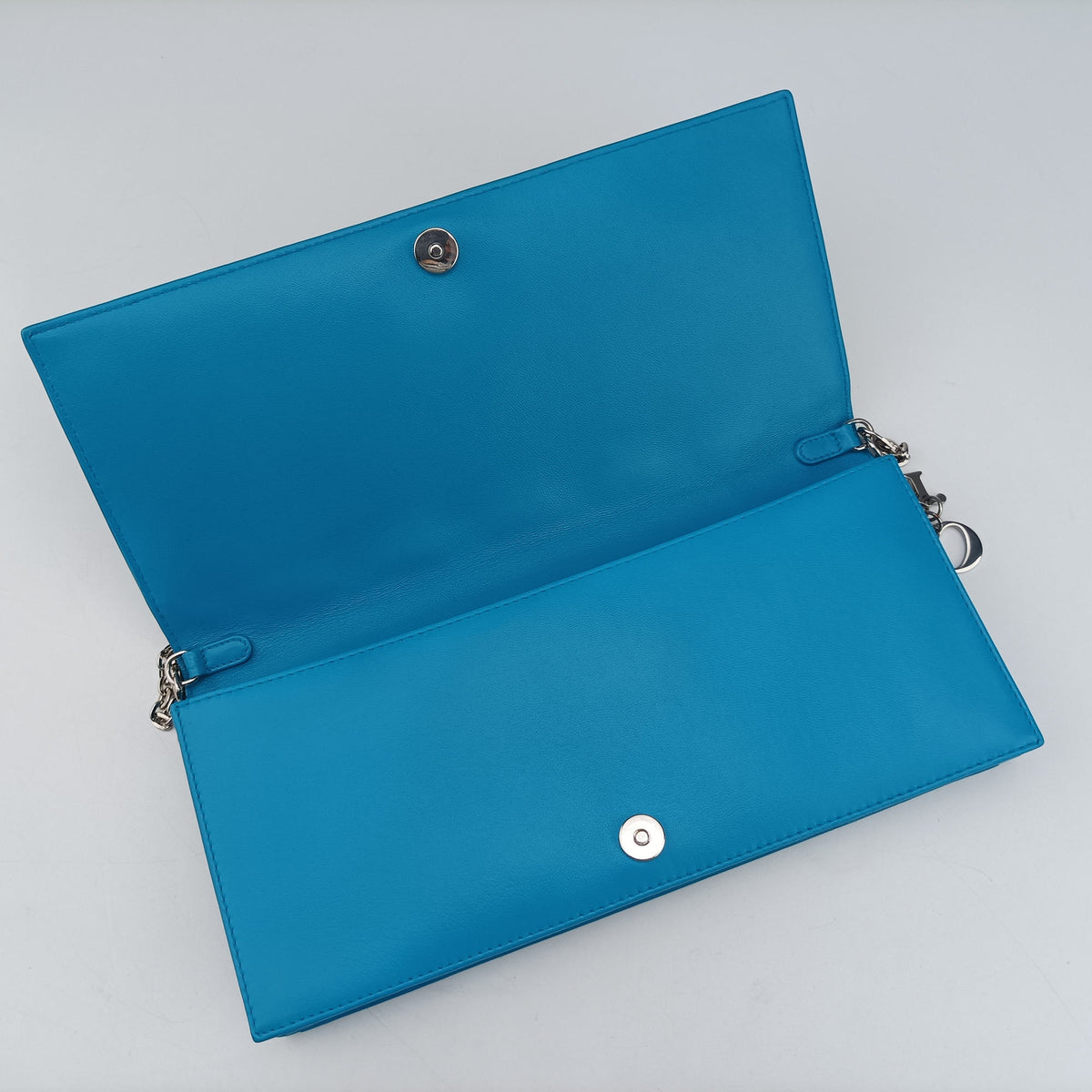 Pre-owned Christian Dior Cannage Chain Blue Lambskin  shoulderbag | stylenewstar