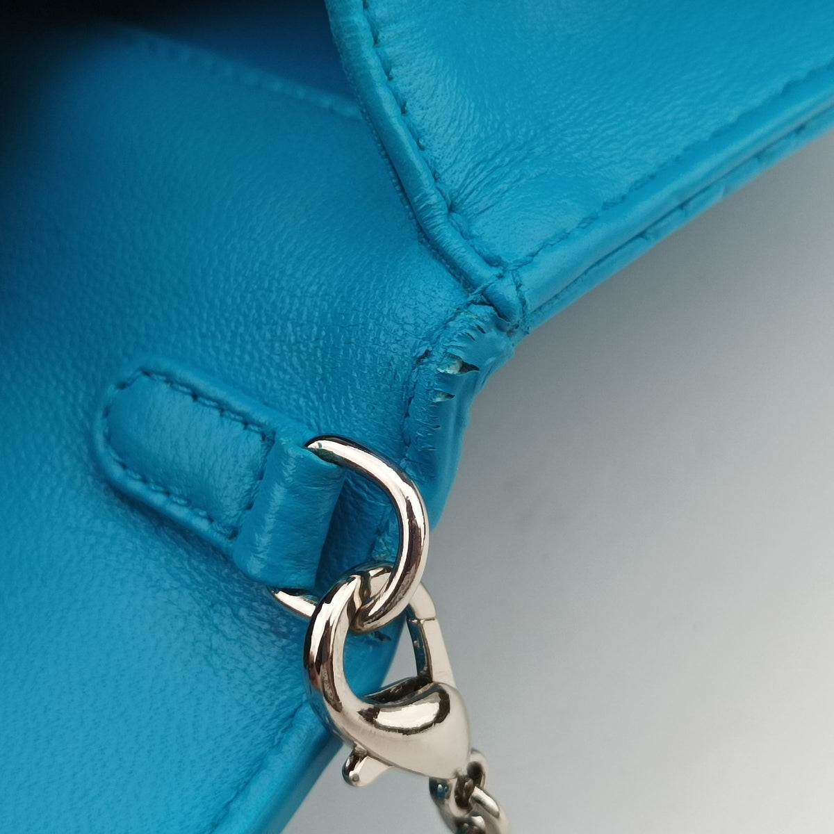 Pre-owned Christian Dior Cannage Chain Blue Lambskin  shoulderbag | stylenewstar