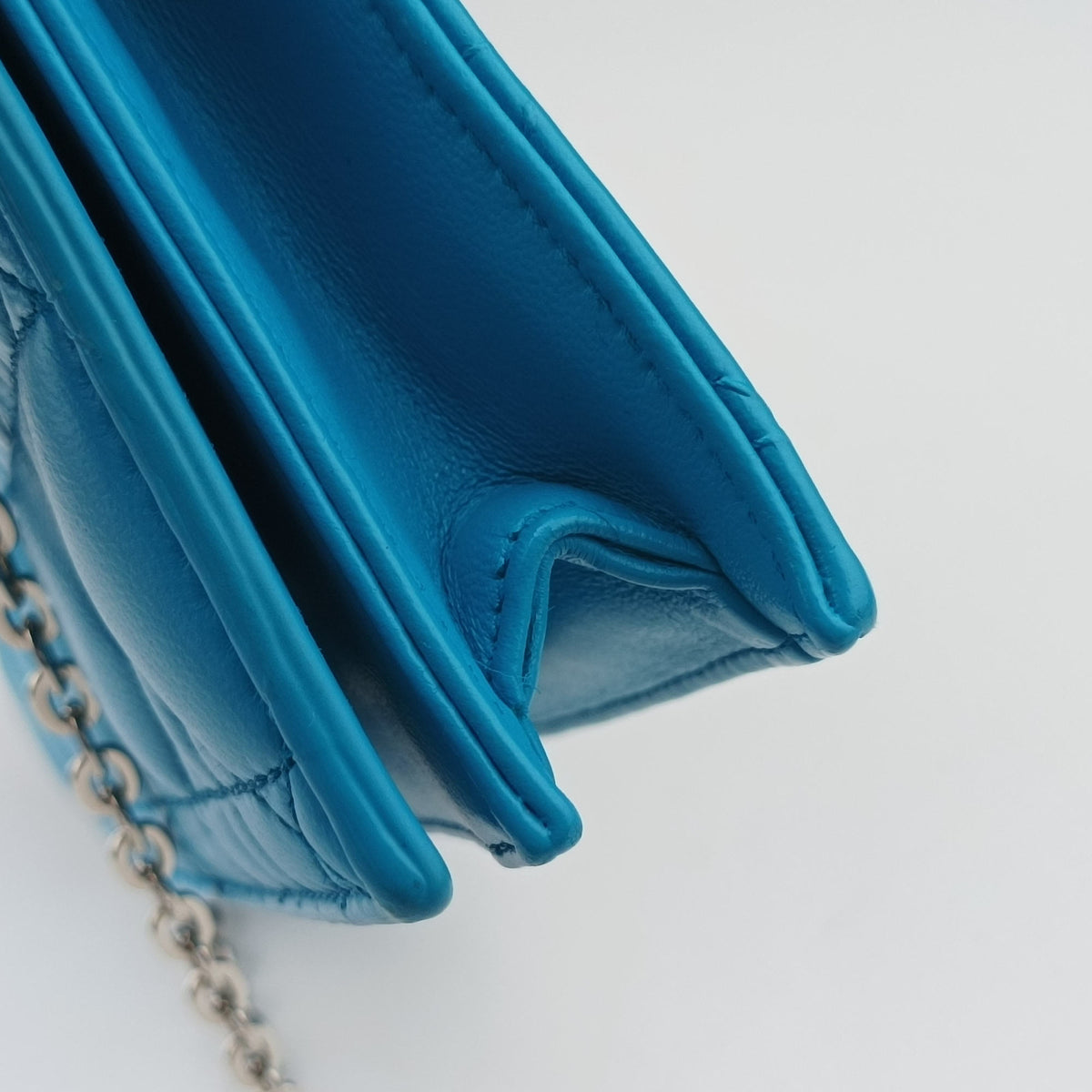 Pre-owned Christian Dior Cannage Chain Blue Lambskin  shoulderbag | stylenewstar