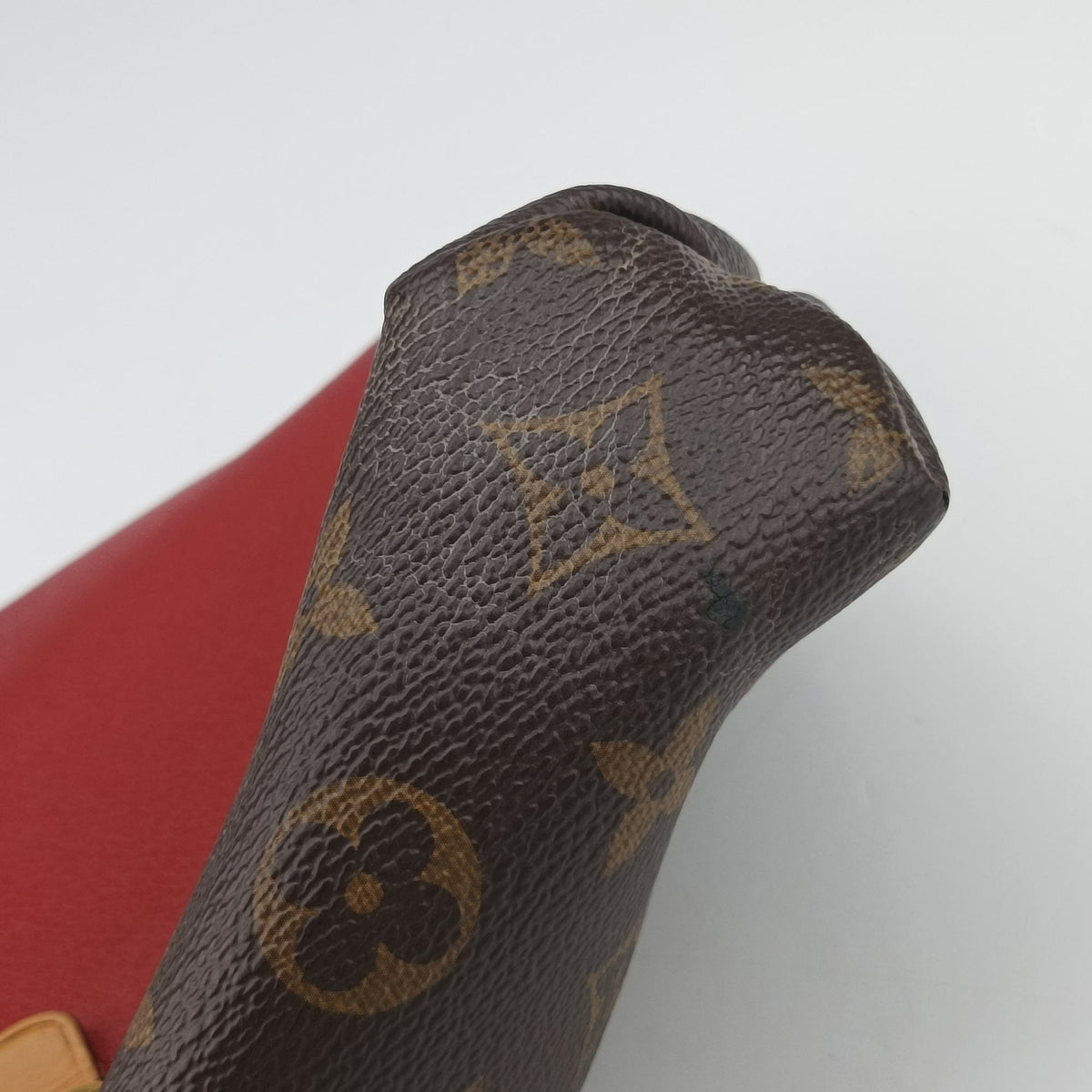 Pre-owned Louis Vuitton PALLAS Chain Brown×CERISE Monogram Canvas×calf leather M41201 shoulderbag | stylenewstar