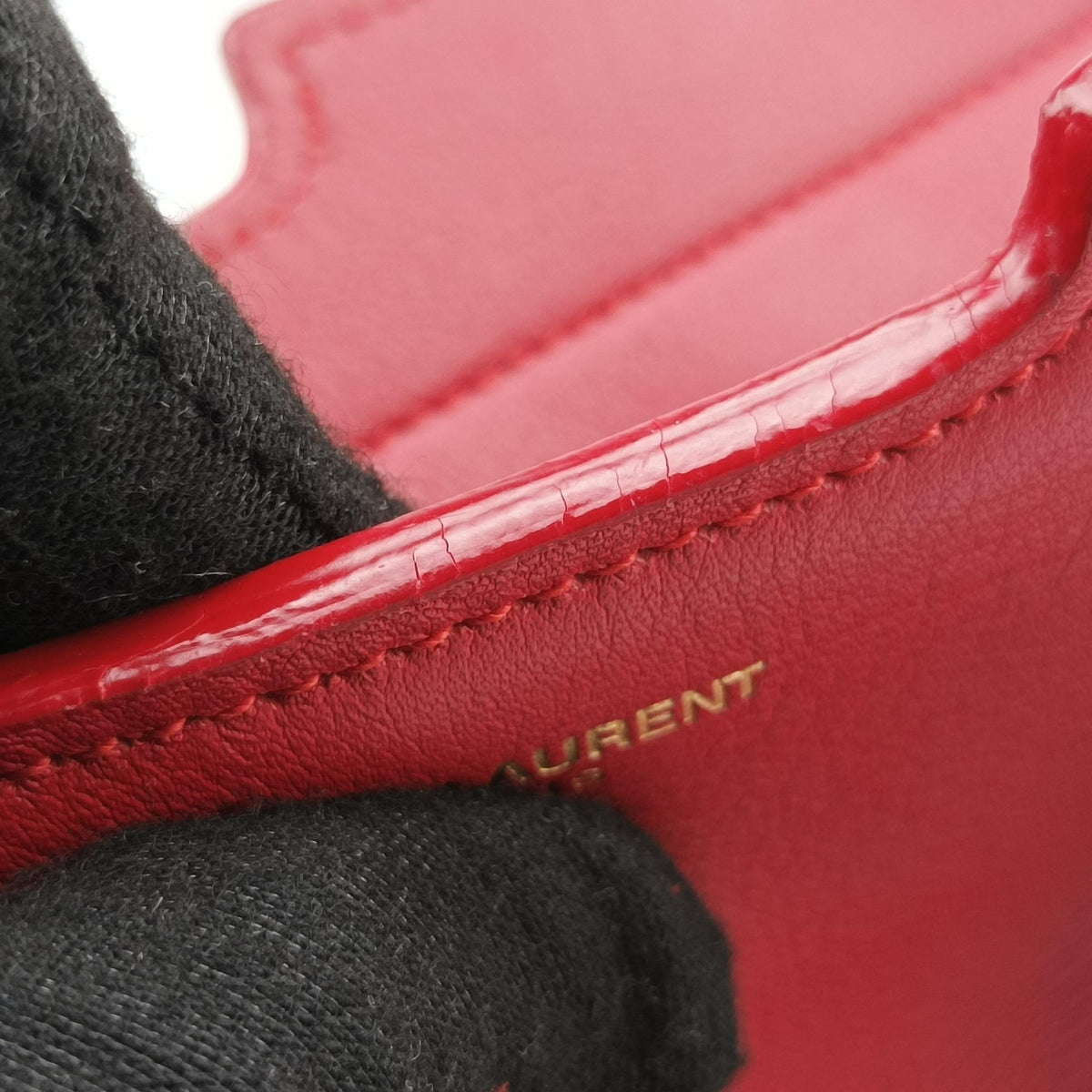 Pre-owned Yves Saint Laurent BABY CABAS Red Leather 394461 shoulderbag | stylenewstar