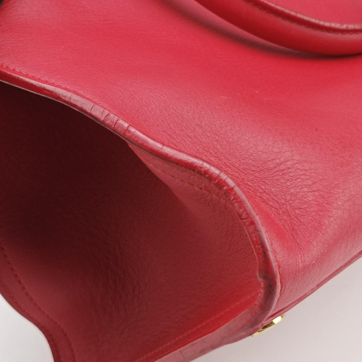 Pre-owned Yves Saint Laurent BABY CABAS Red Leather 394461 shoulderbag | stylenewstar