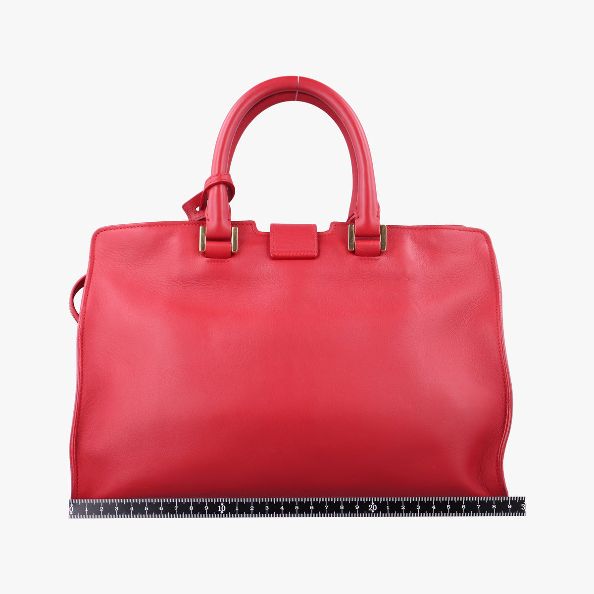 Pre-owned Yves Saint Laurent BABY CABAS Red Leather 394461 shoulderbag | stylenewstar