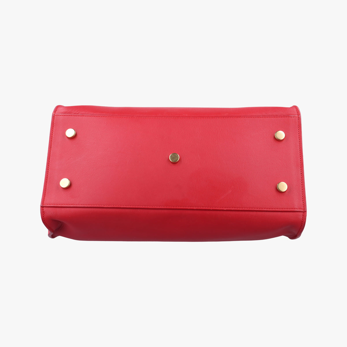 Pre-owned Yves Saint Laurent BABY CABAS Red Leather 394461 shoulderbag | stylenewstar