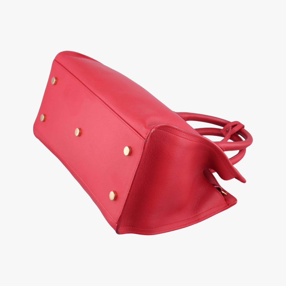 Pre-owned Yves Saint Laurent BABY CABAS Red Leather 394461 shoulderbag | stylenewstar