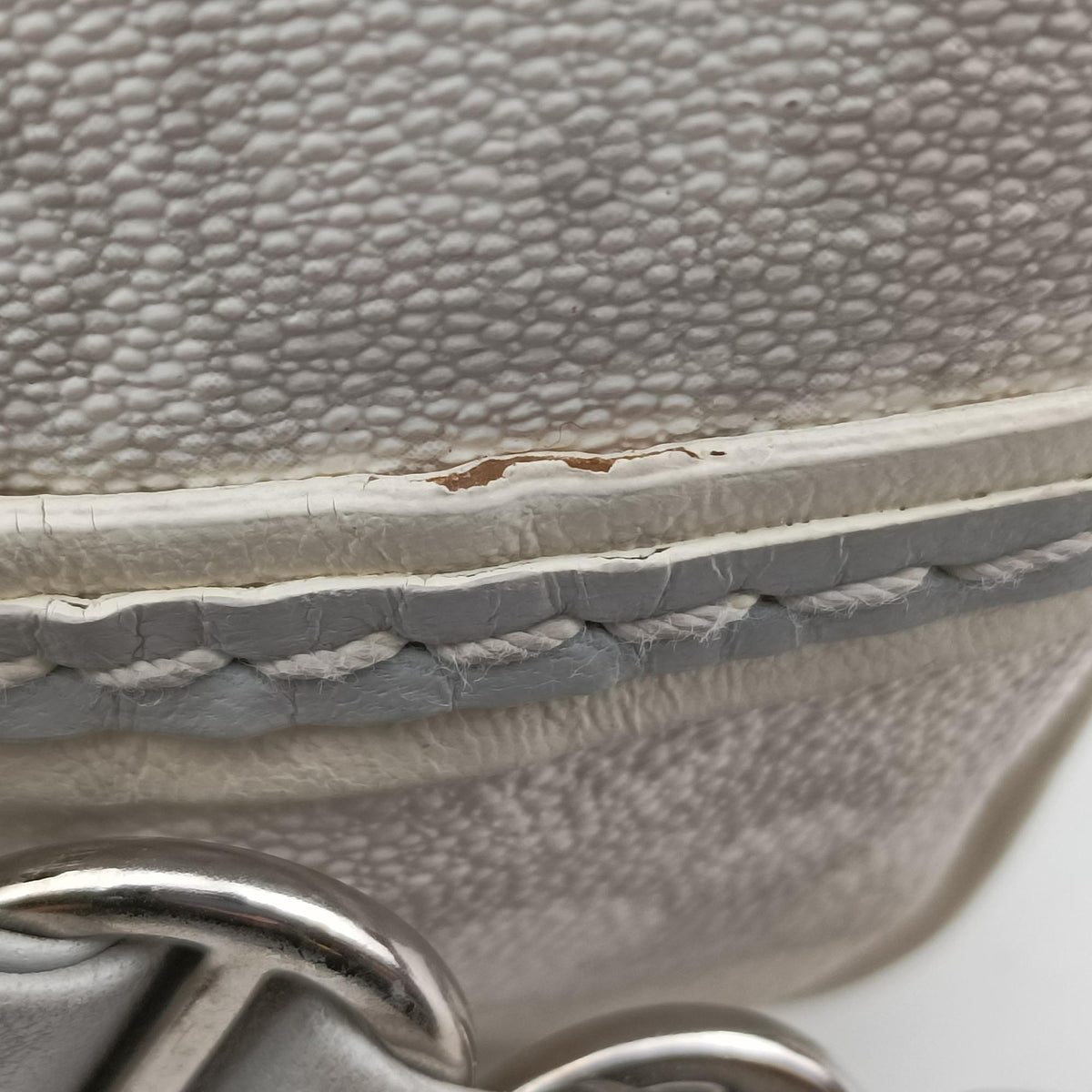Pre-owned Christian Dior Romantique Trotter White×Grey PVC coated canvas  shoulderbag | stylenewstar