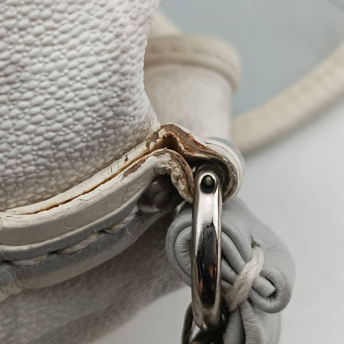 Pre-owned Christian Dior Romantique Trotter White×Grey PVC coated canvas  shoulderbag | stylenewstar