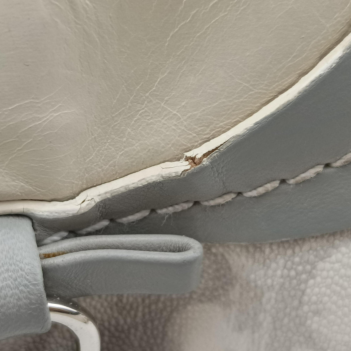 Pre-owned Christian Dior Romantique Trotter White×Grey PVC coated canvas  shoulderbag | stylenewstar