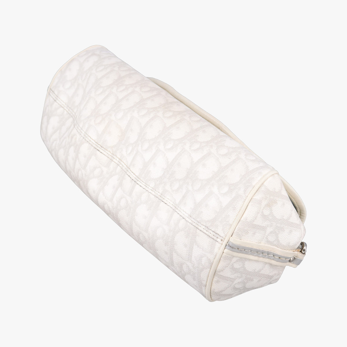 Pre-owned Christian Dior Romantique Trotter White×Grey PVC coated canvas  shoulderbag | stylenewstar