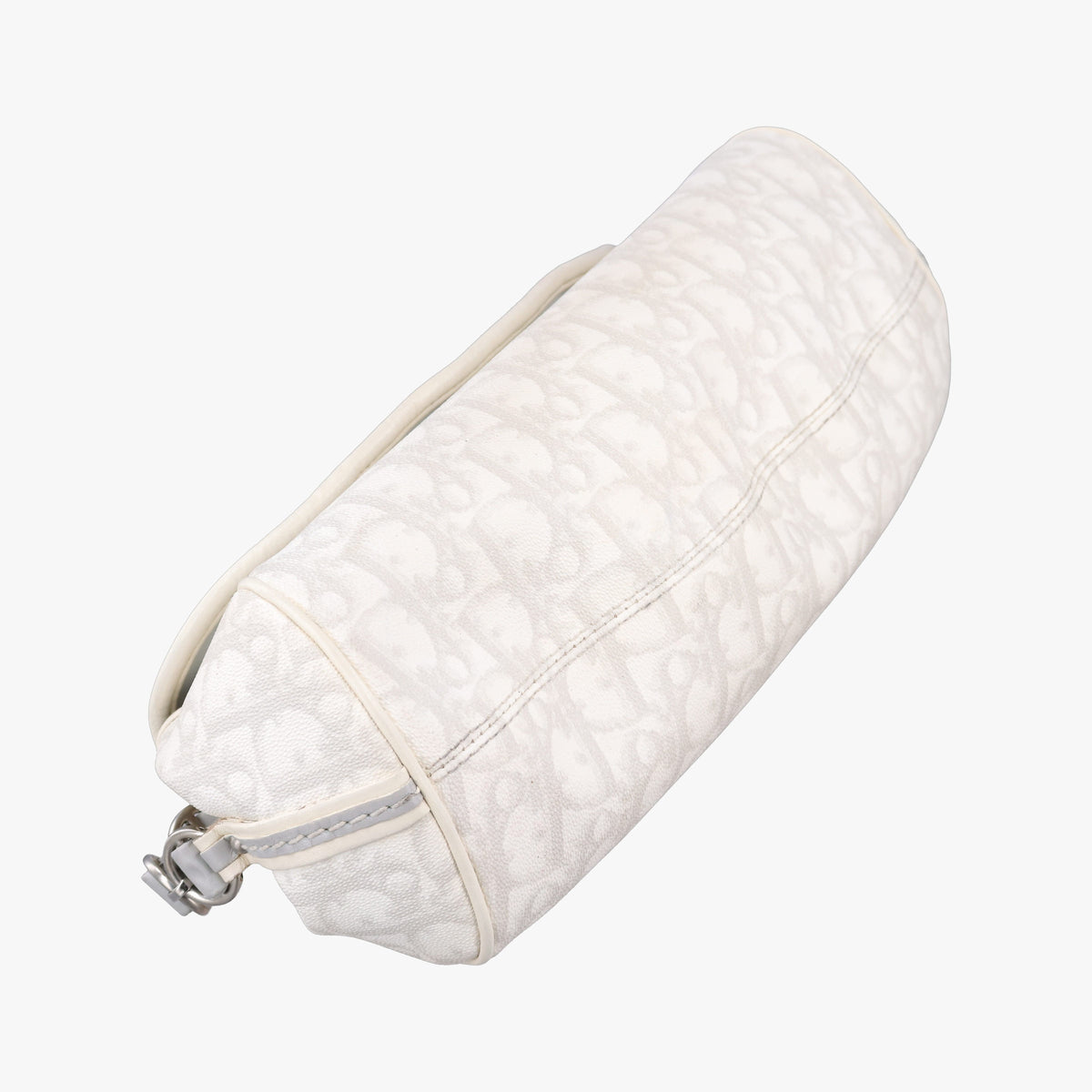 Pre-owned Christian Dior Romantique Trotter White×Grey PVC coated canvas  shoulderbag | stylenewstar