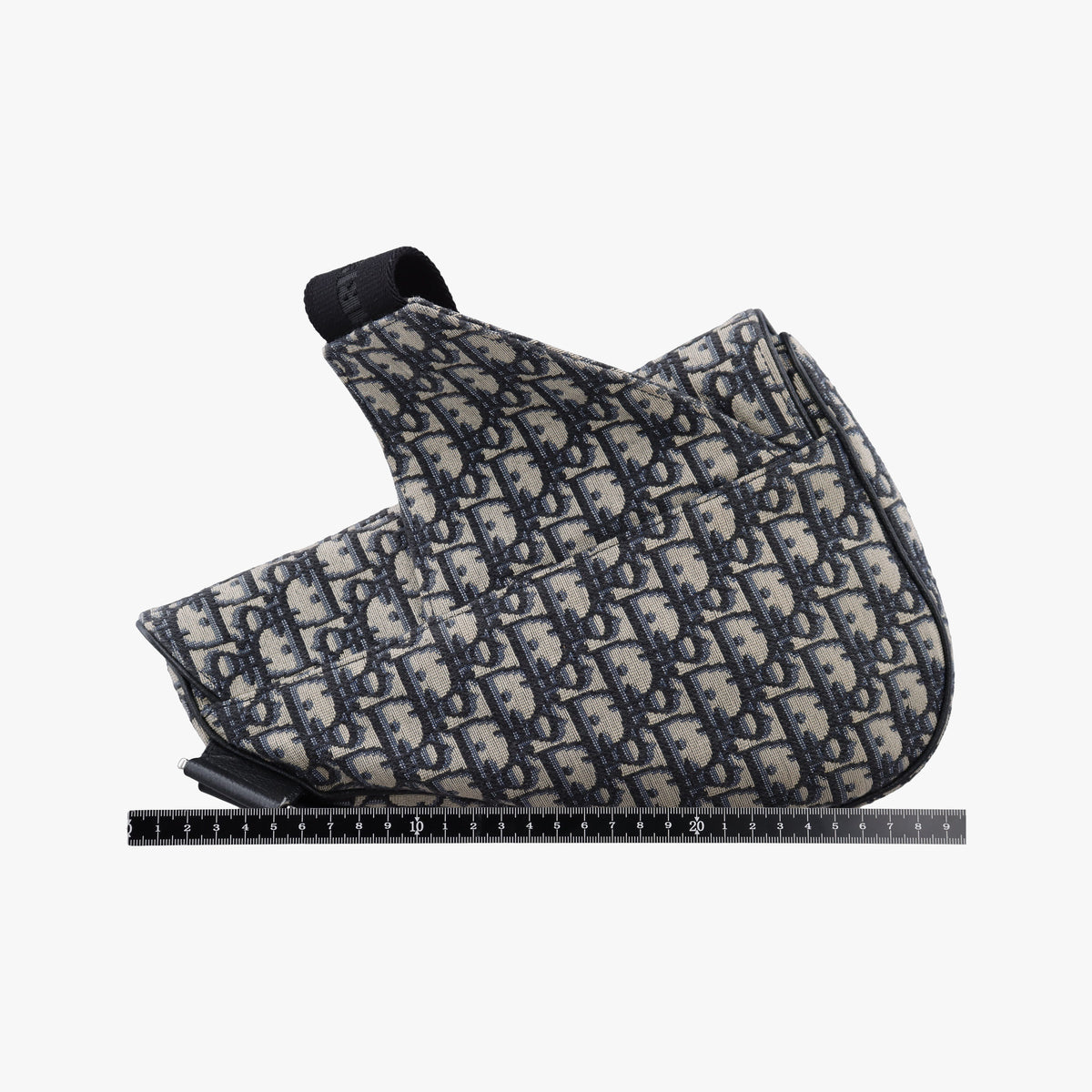 Pre-owned Christian Dior saddle Navy Jacquard×Leather  bum bag/waist bag | stylenewstar