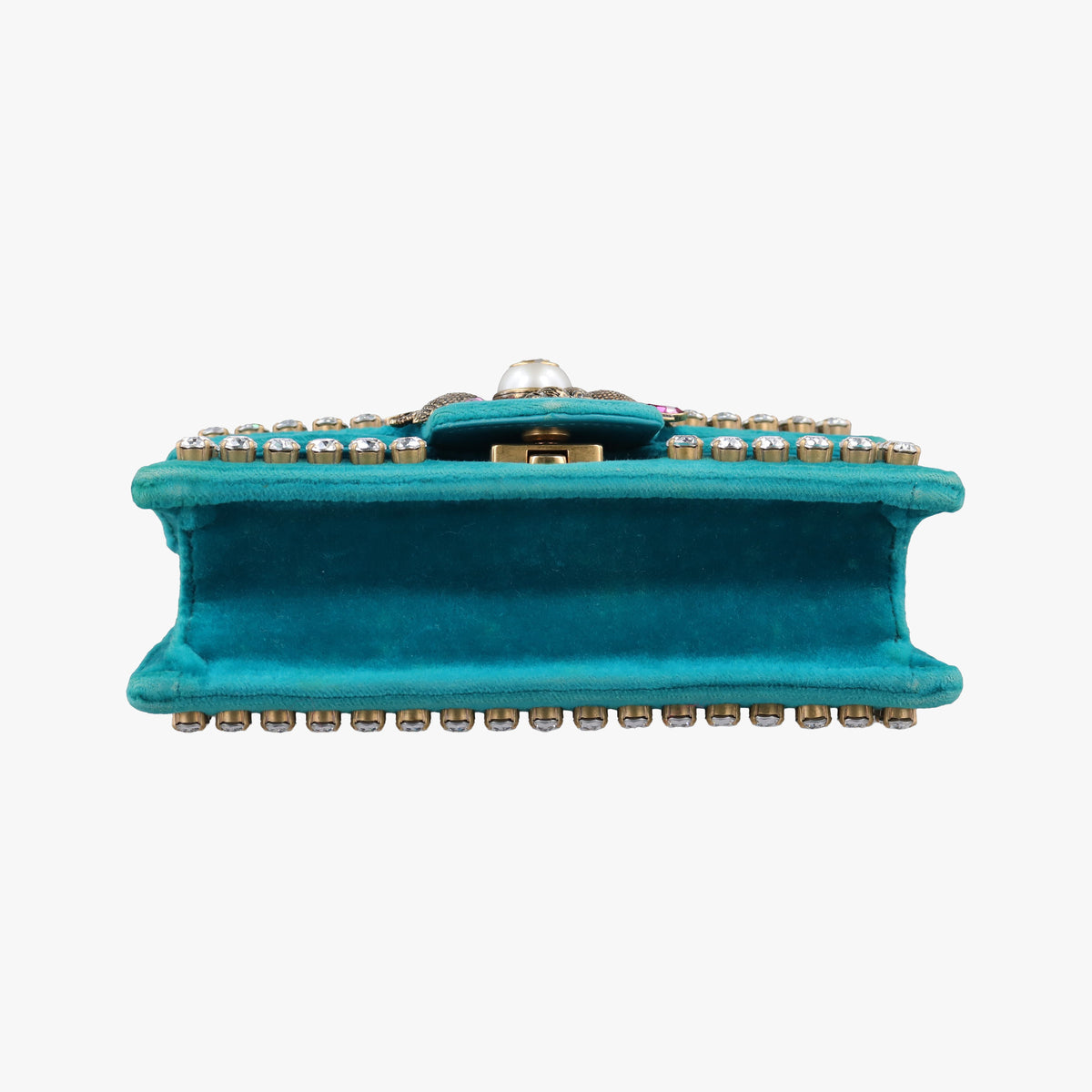 Pre-owned Gucci Broadway Blue velour 489218 shoulderbag | stylenewstar