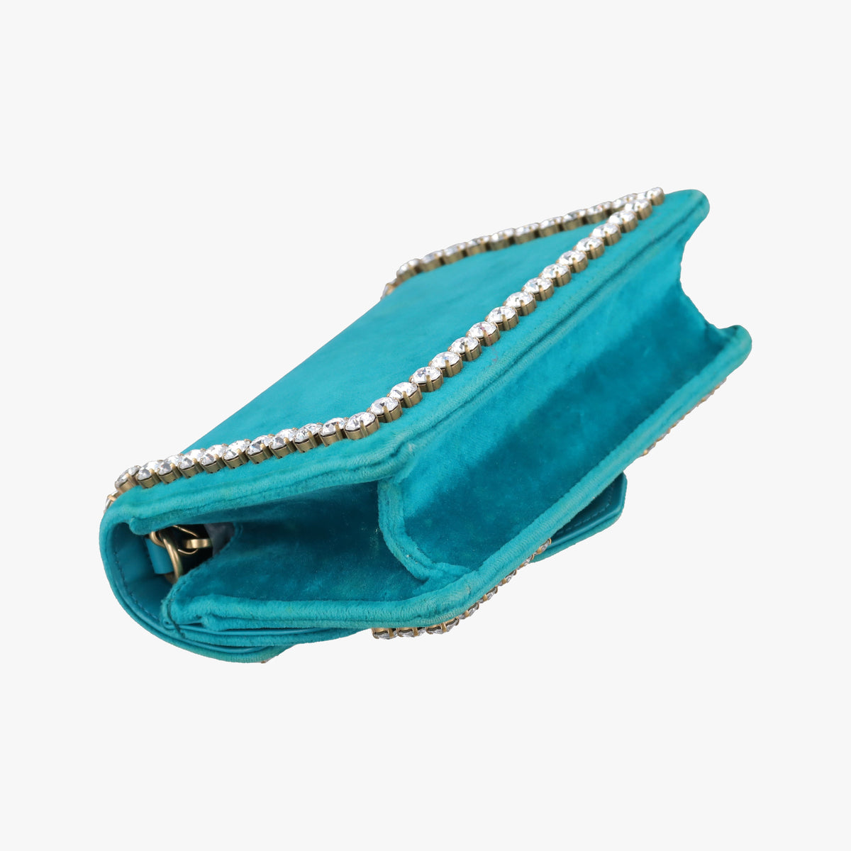 Pre-owned Gucci Broadway Blue velour 489218 shoulderbag | stylenewstar