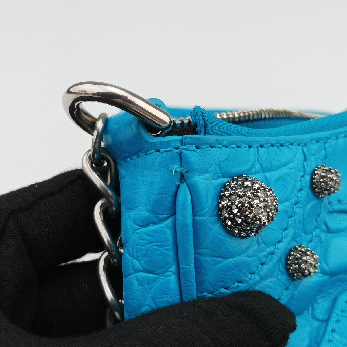 Vintage Balenciaga Le Cagole Mini Blue Leather 695814 shoulderbag | stylenewstar