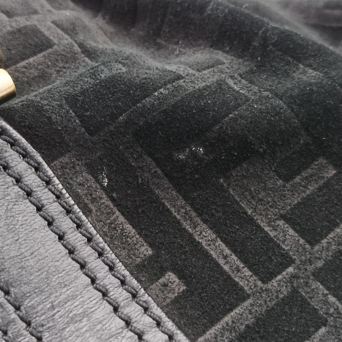 Secondhand Fendi Zucca Borse Magic Black Suede × Leather 8BN143 handbag | stylenewstar