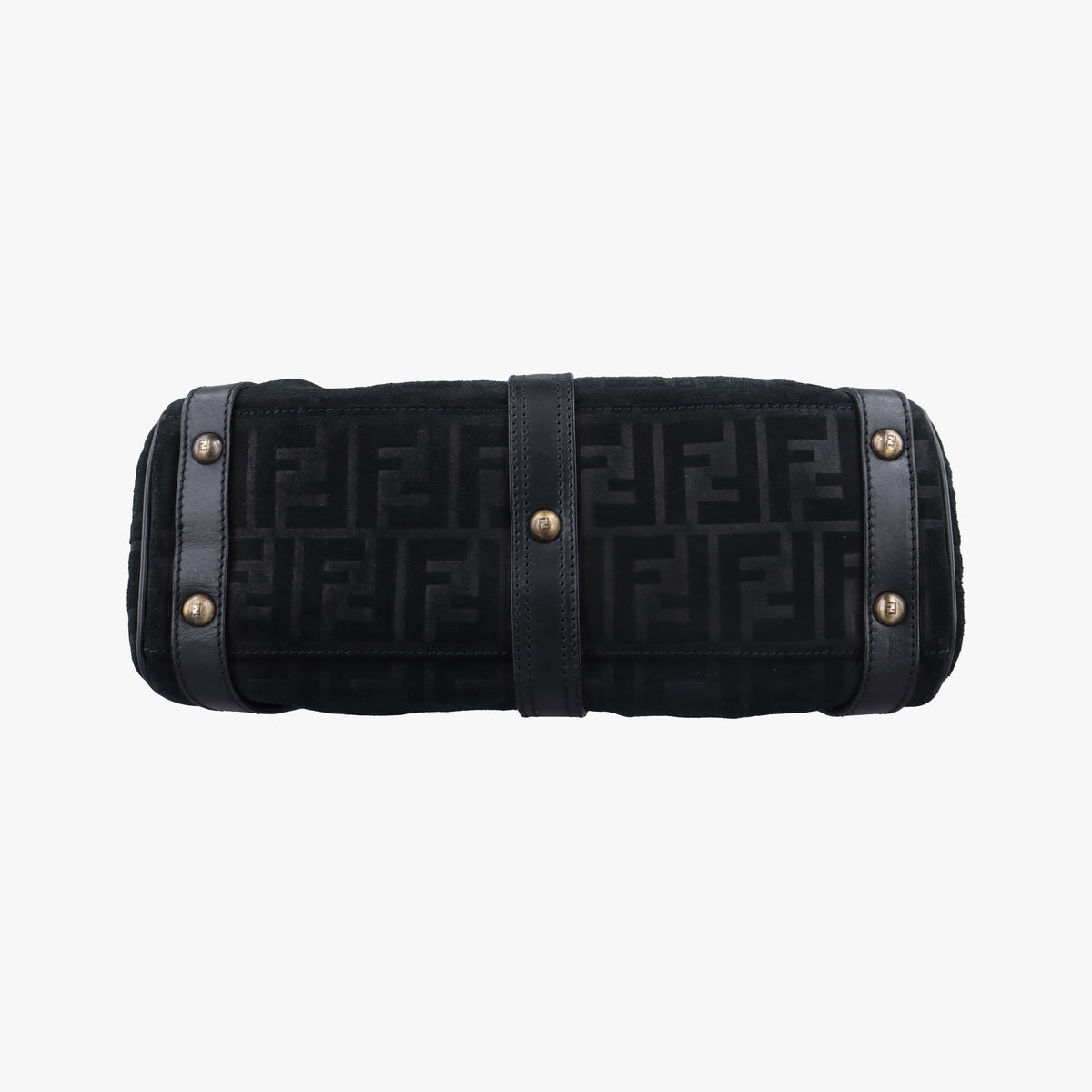 Secondhand Fendi Zucca Borse Magic Black Suede × Leather 8BN143 handbag | stylenewstar
