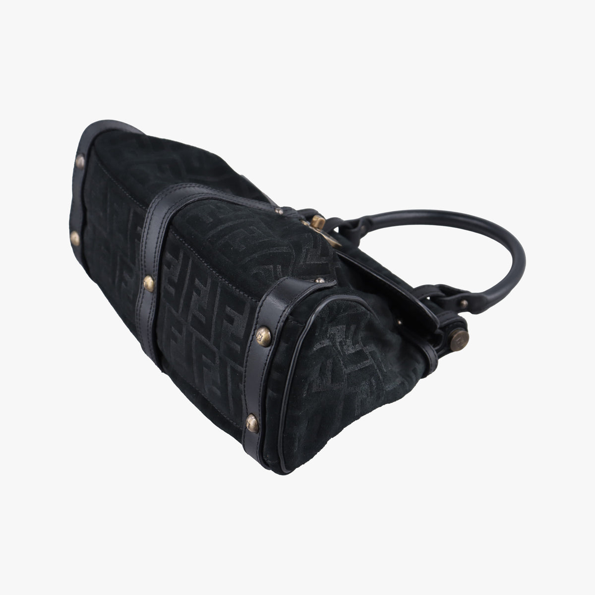 Secondhand Fendi Zucca Borse Magic Black Suede × Leather 8BN143 handbag | stylenewstar